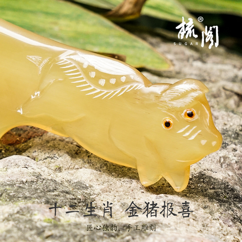 Handcrafted Engraving Natural White Corner Comb Home Zodiac Comb Wedding Celebration Creative Girl Valentine's Day