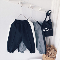 Boys bloomers 2020 new autumn Western style childrens velvet casual pants fashion wild baby sweater pants tide