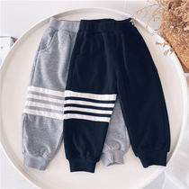 Xiaojie family childrens sports pants 2021 spring new small children Korean boys casual trousers boys pants