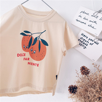 Xiaojies boys T-shirt short sleeve childrens summer clothes 2021 new childrens half sleeve coat baby Summer clothes Korean version of the tide