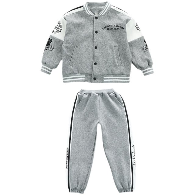 Boys spring and autumn suits 2022 new middle-aged children's Western-style casual two-piece sweater spring clothing children's baseball uniform