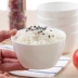 Xương trắng tinh khiết hộ gia đình Trung Quốc cháo bát ăn bộ đồ ăn bằng gốm trắng bát nhỏ bát lớn bát canh bát cơm bát tô vuông bát cao Đồ ăn tối