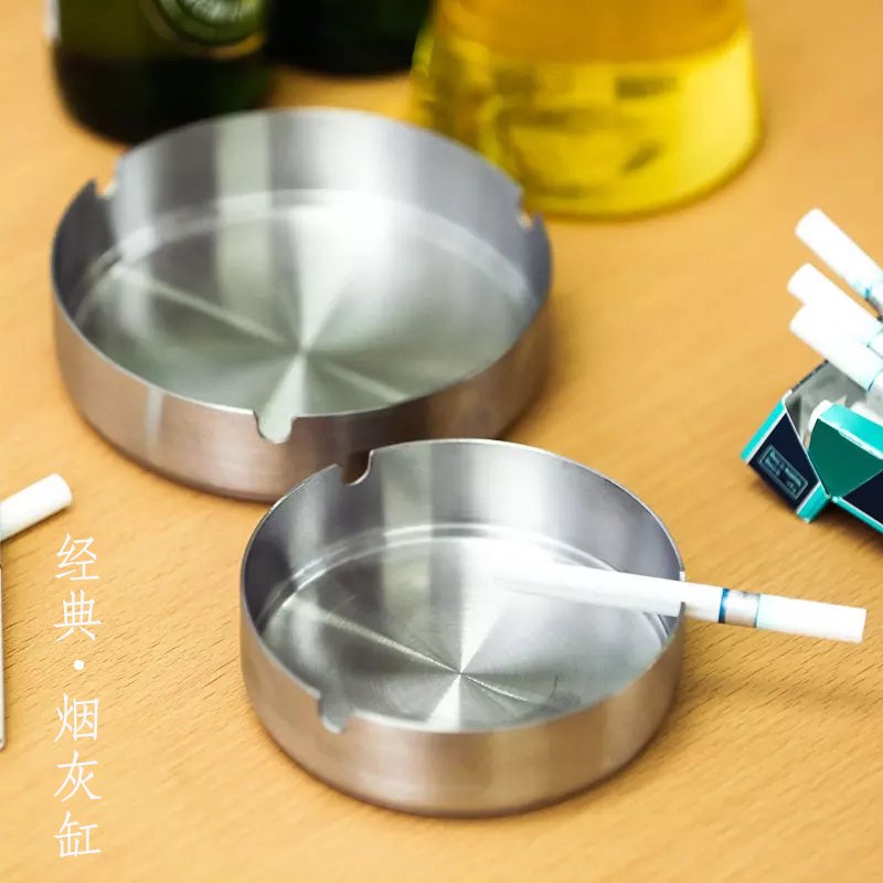 Thickened stainless steel home minimalist wind ashtray Bar internet café Smoke Cylinder Dining Room Hotel Customizable Logo Smoke Flush