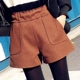 Quần short len ​​nữ mùa thu đông 2018 phiên bản Hàn Quốc mới của quần ống rộng cạp cao hoang dã mùa đông dày mặc quần boot đáy quần
