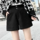 Quần short len ​​nữ mùa thu đông 2018 phiên bản Hàn Quốc mới của quần ống rộng cạp cao hoang dã mùa đông dày mặc quần boot đáy quần