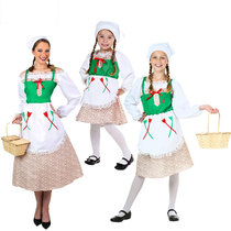 Halloween stage performance costumes for adults and children German girls picking mushrooms little girl national costumes parent-child costumes