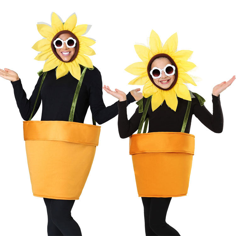 Halloween stage performance for adults Children's plant Wars zombie Sunflower Sunflower with flower pot clothing