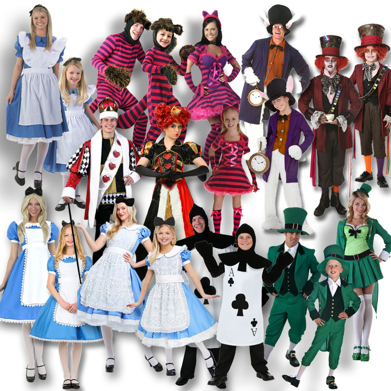 COS Alice in Wonderland Poker Queen of Hearts Emperor Irish Leprechaun Mad Hatter White Rabbit Costume