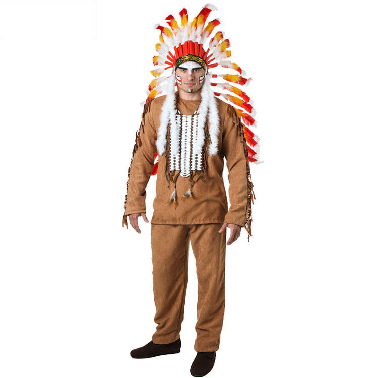 Halloween Ghost Festival Carnival Stage Show Adult Male Luxury Indian Chieftain Cosplay costume
