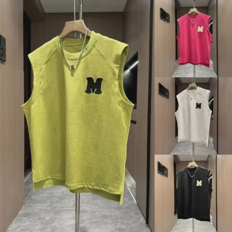 Summer New Dopamine Color m Letter Men's Vest Simple Trendy Versatile Breathable Sports Sleeveless T-Shirt