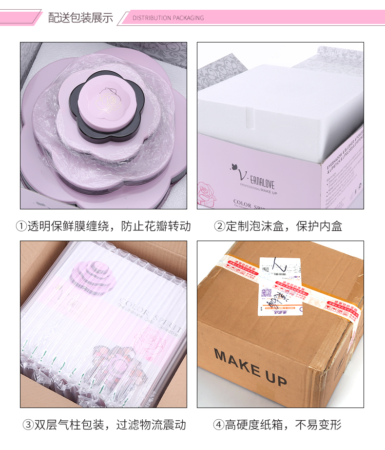Lắc cùng mận hoa lớn xoay hộp trang điểm khay mỹ phẩm cho người mới bắt đầu bộ dụng cụ lưới mắt đỏ khay - Bộ sưu tập trang điểm phấn mắt hàn quốc