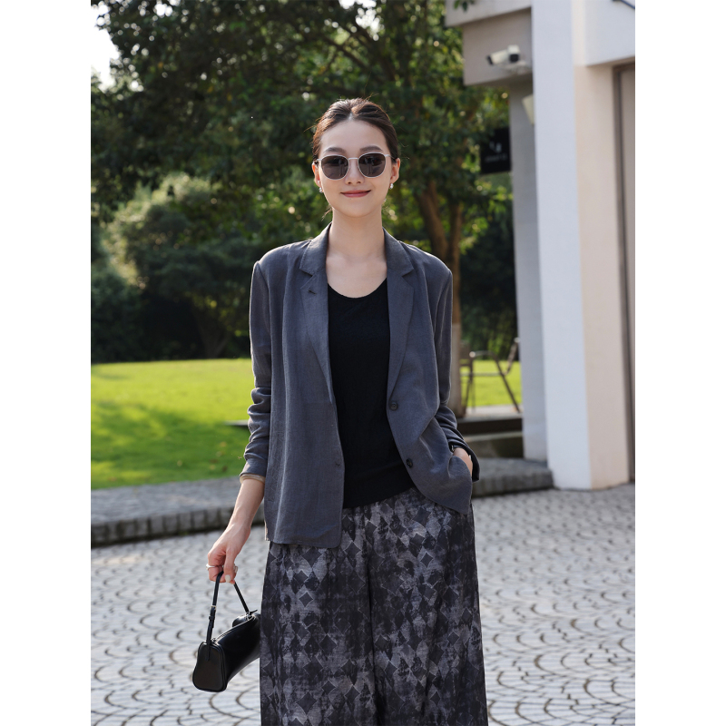 Zhou Zhou Laoqianfeng Copper Ammonia Thin Blazer 2026 Autumn New Loose Cardigan Casual Suit for Women Zhou Zhou Laoqianfeng Copper Ammonia Thin Blazer 2026 Autumn New Loose Cardigan Casual Suit for Women