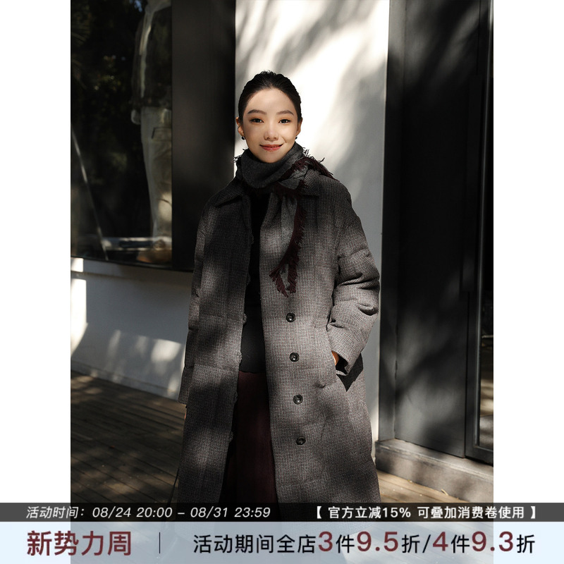 Zhou Zhou Laoqian Style Patterned Goose down Jacket 2025 Winter New Loose Thickened Warm Mid-Length down Coat for Women Zhou Zhou Laoqian Style Patterned Goose down Jacket 2025 Winter New Loose Thickened Warm Mid-Length down Coat for Women
