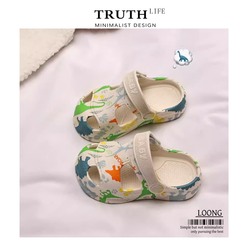 Truth·Loong Children's Soft-Soled Slippers for Summer, Boys and Girls, Indoor Home Non-Slip Outdoor Wear Anti-Collision Clogs