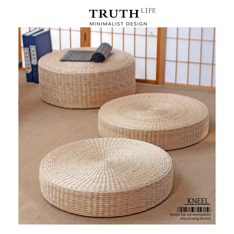 Truth·Kneel Straw-Woven Meditation Cushion Tatami Tea Ceremony Yoga Worship Kneeling Thickened Handmade Cushion