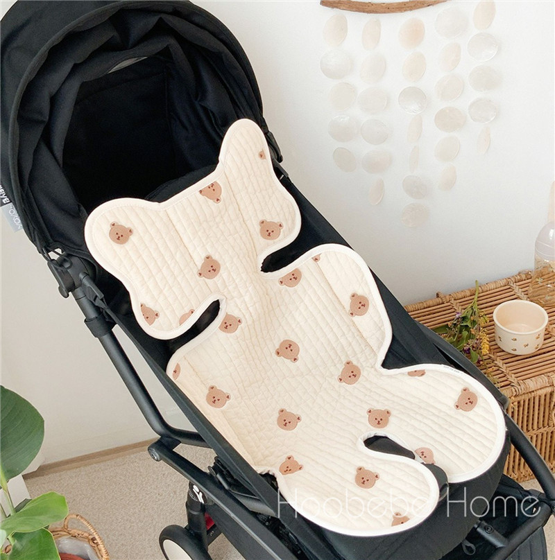 Korea Ins Stroller Cotton Cushion All Season Universal Baby Stroller Cushion Cartoon Quilted Anti-Humpback Dining Chair Cushion