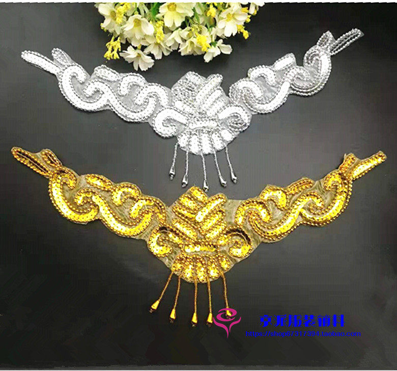 Dance Items Folk Dance Lace Stage Dance Headwear Bright Pieces Handmade Beads handmade sequin sequin