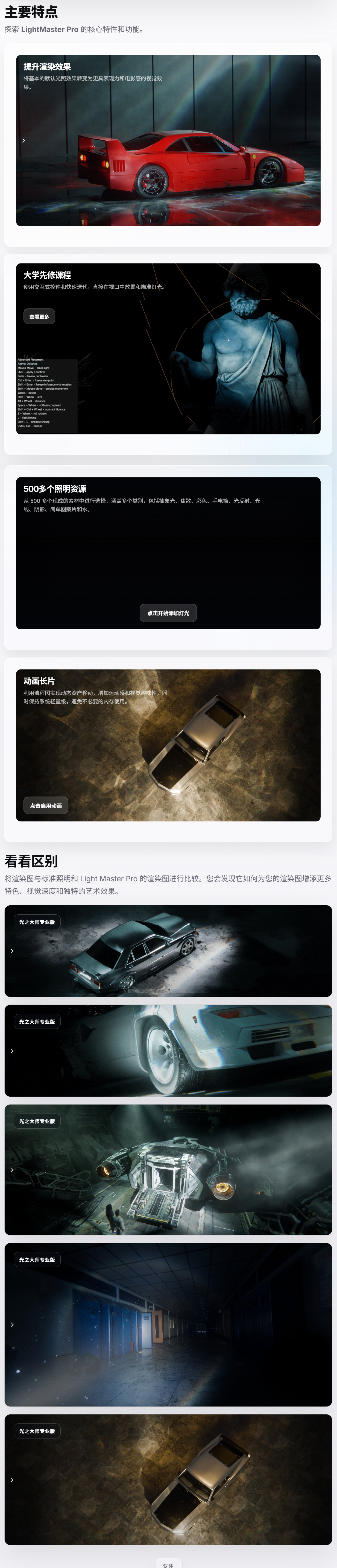 500组Blender创意场景光效闪光阴影反射抽象焦散纹理灯光预设插件 Light Master Pro V1.0.0 + 中英文字幕教程