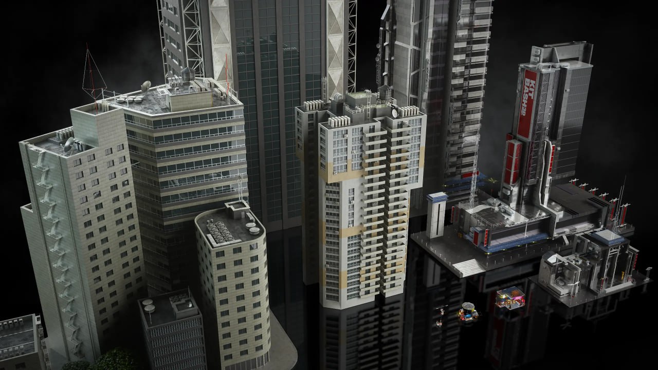 Blender未来霓虹都市场景3D模型套件 KitBash3D – Neo City