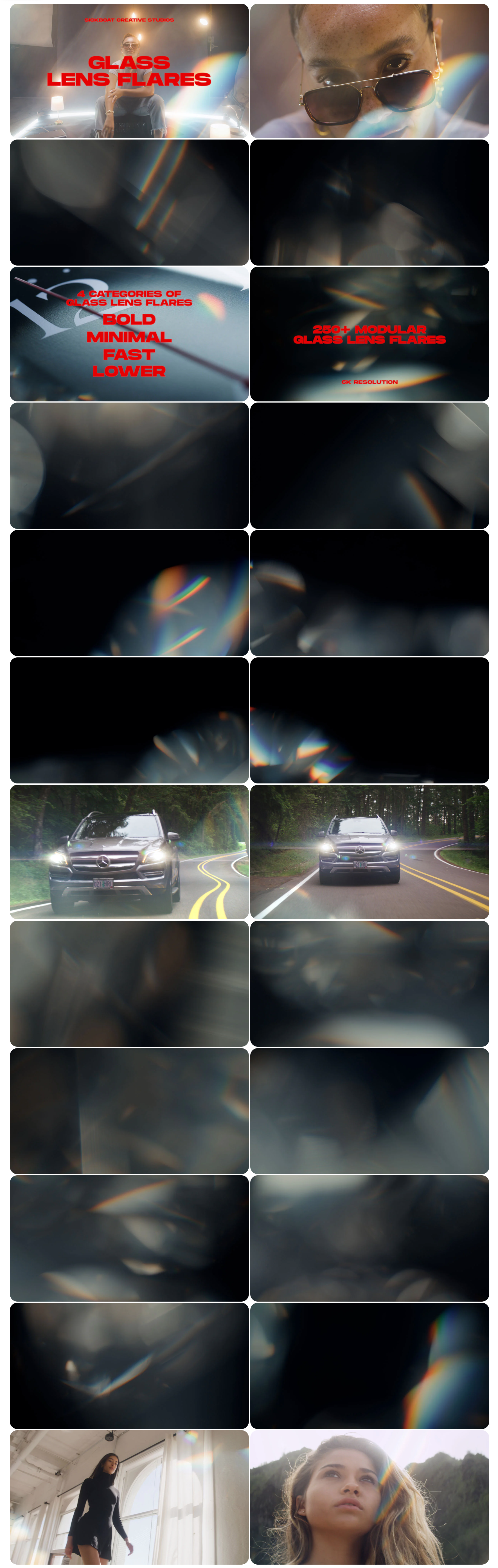 梦幻玻璃折射镜头光斑叠加6K视频素材 Sickboat – Glass Lens Flares