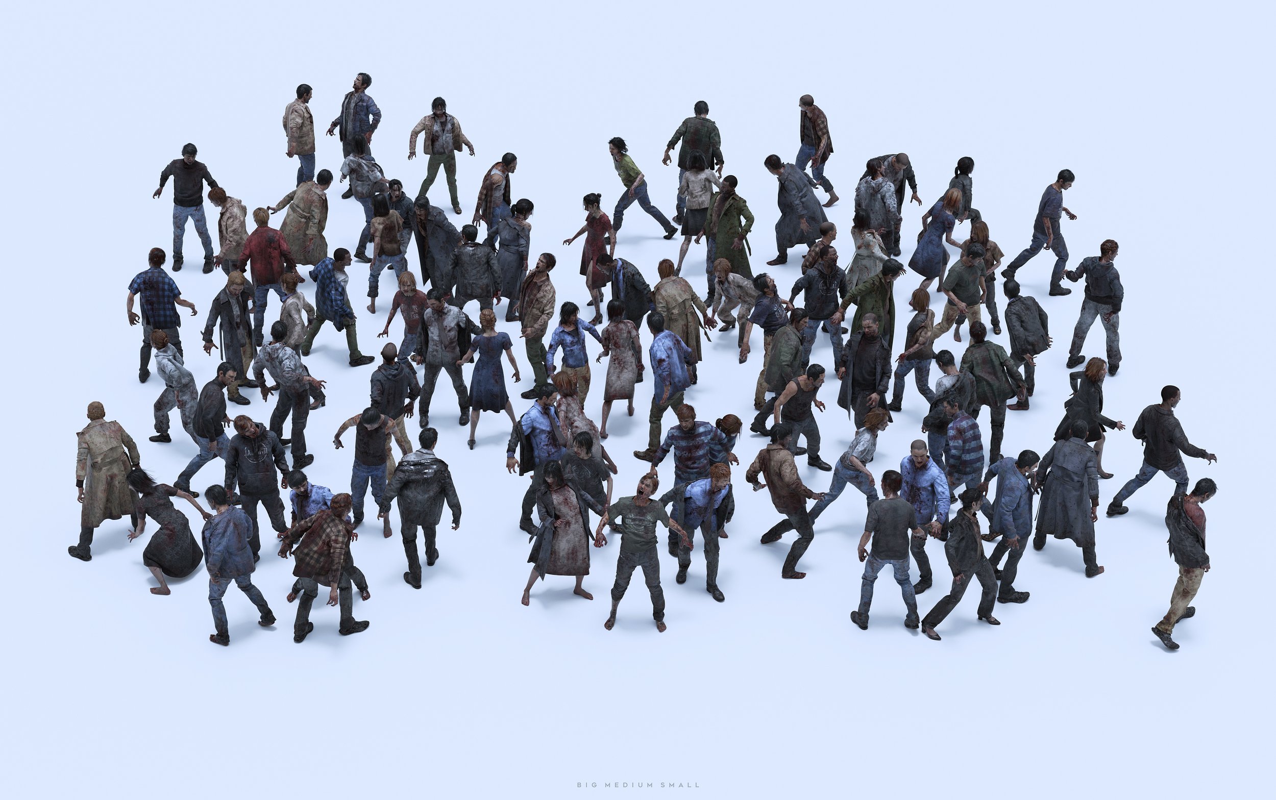 Blender/Unreal/FBX/OBJ末日病毒感染丧尸人群角色3D模型 BigMediumSmall – Infected 10004.jpg