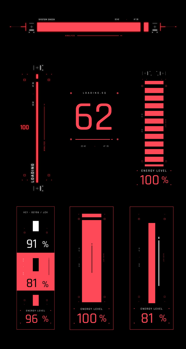 AE模板|29种赛博朋克科技感HUD进度条加载动画 Cyberpunk Loading Bars