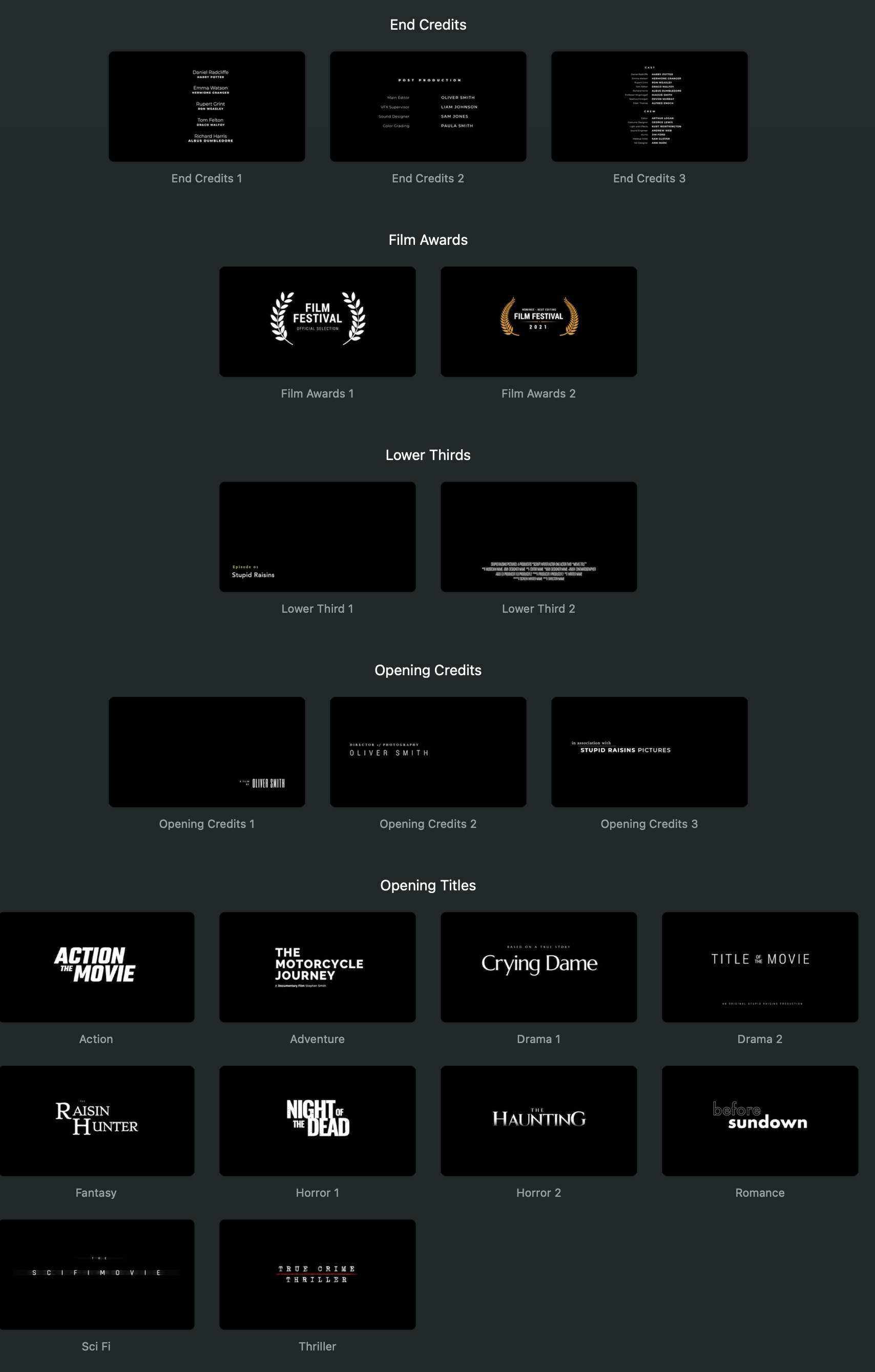 中英双语-FCPX插件|20个史诗级电影开场片尾字幕标题动画 Filmic Pop
