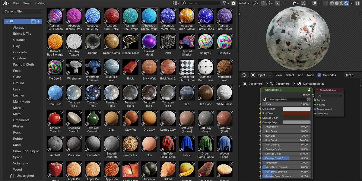 335组Blender常用程序化金属玻璃塑料岩石布料贴图材质资产预设包 Ultimate Blender Procedural Material Pack image_processing20250831-2-izq8uu.jpg