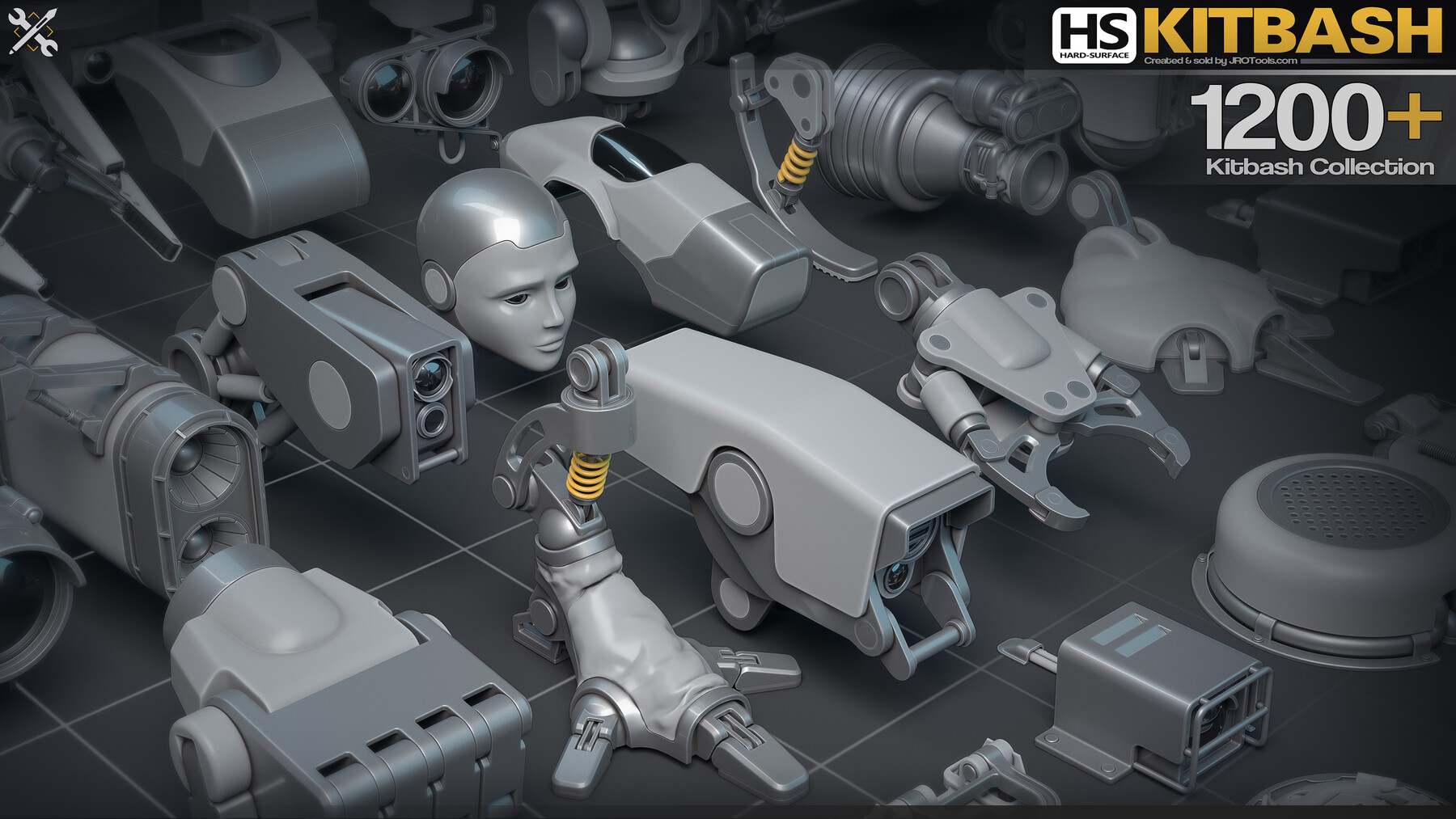 1271组科幻机械手脚头零部件硬表面模型3D资产 Hard-Surface Kitbash Collection (FBX/OBJ/Maya格式) 32a4e978-bfdc-4eaf-a181-b0bf18d2526a.jpg