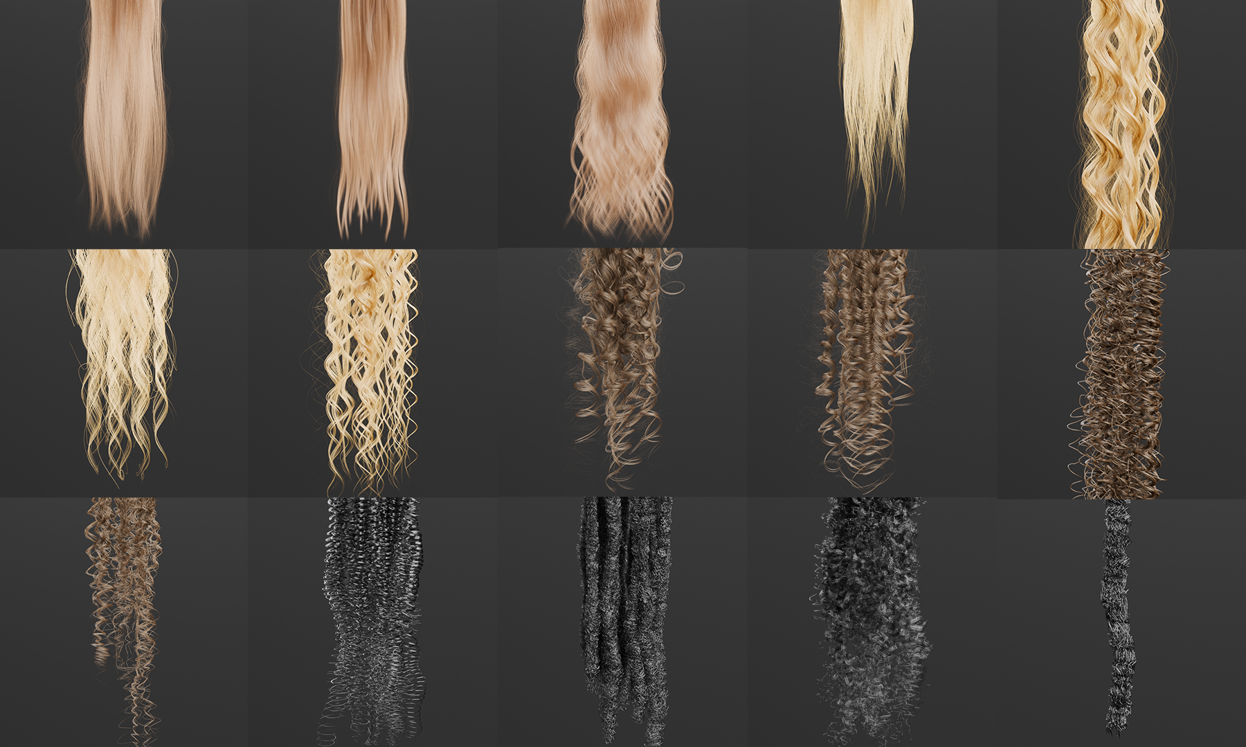 Blender头发毛发制作生成物理模拟系统资产预设库(含中英文字幕教程) Strandkit The Hair, Fur & Dynamics Library V1.5.1 Hair Card systems.jpg