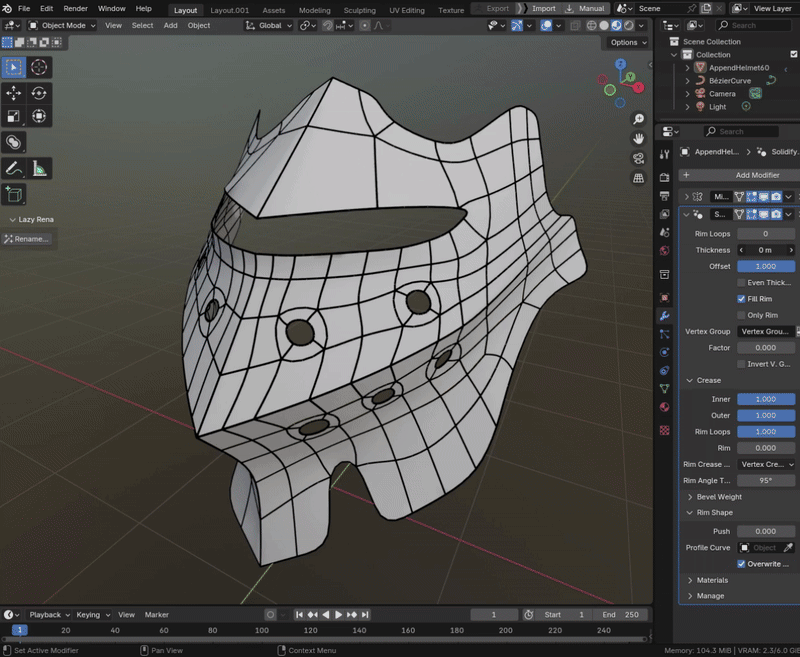 Blender实体边缘厚度增强插件 Solidify Plus V1.5