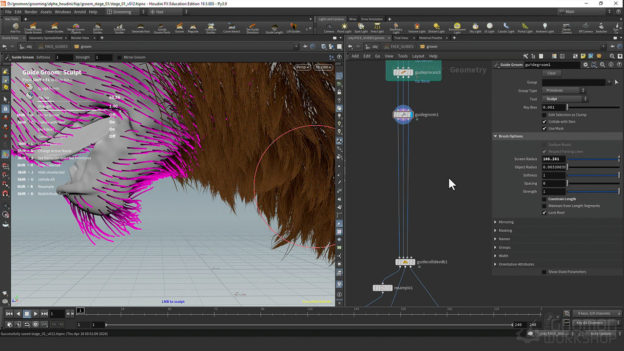 中英文字幕-Houdini动物毛发模拟阿诺德渲染教程 Fantasy Creature Grooming in Houdini 10003.jpg