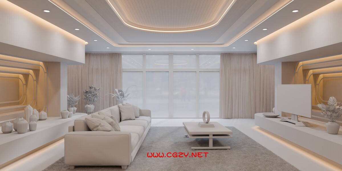Blender现代弯曲木质客厅3D模型 Modern Curved Wooden Living Room 10006.jpg