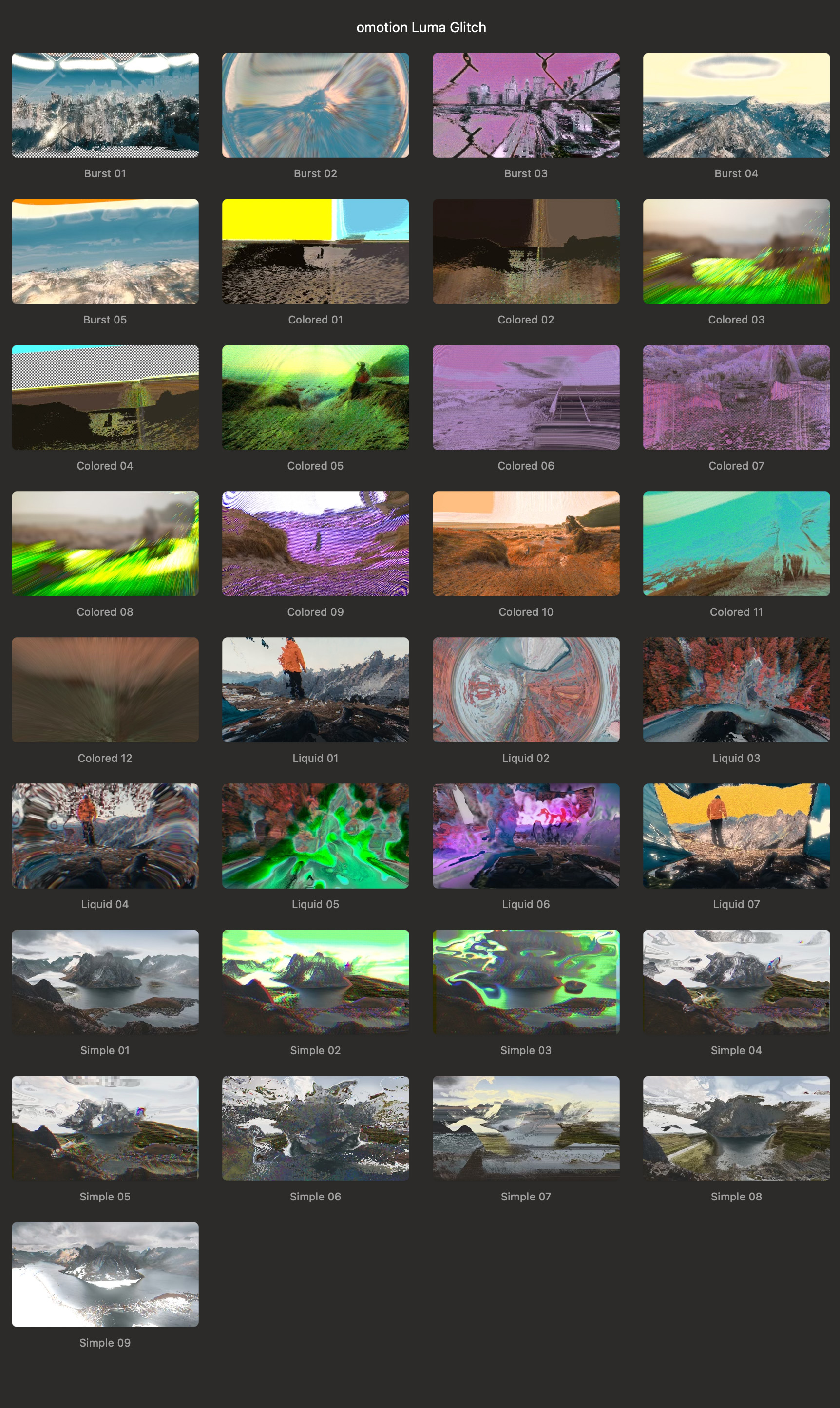 Mac版-FCPX/AE/PR动态故障风格视频转场插件 Luma Glitch