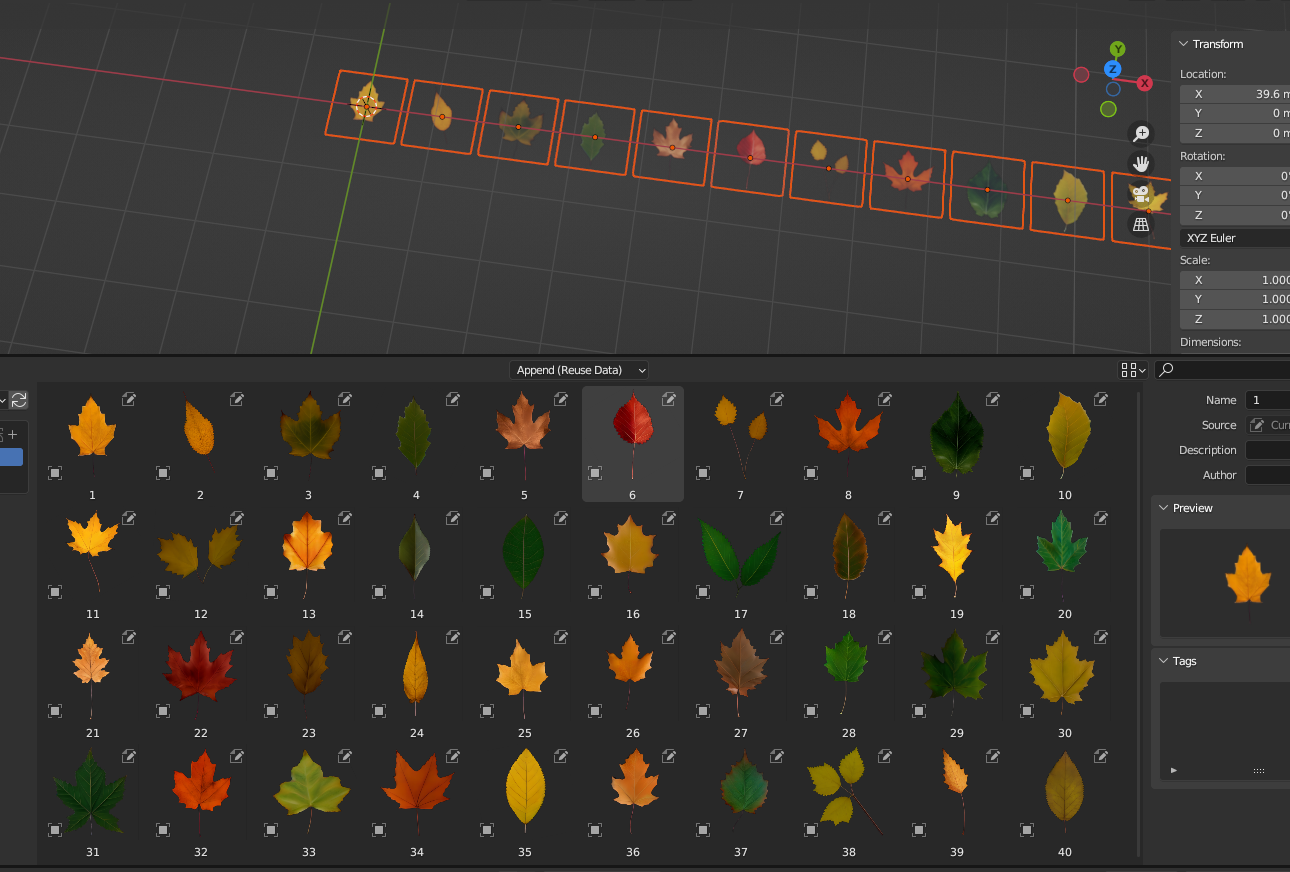 Blender树叶资产预设 Leafify – 40 Leaf/Leaves Texture Alphas leaf1.png