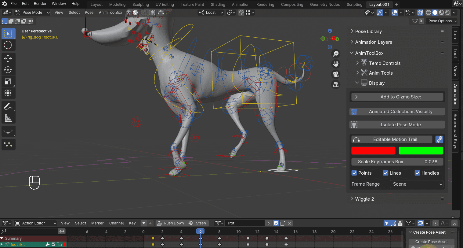Blender动画编辑运动轨迹绑定控制插件 Animtoolbox V0.1.6 Automatic_handles.gif