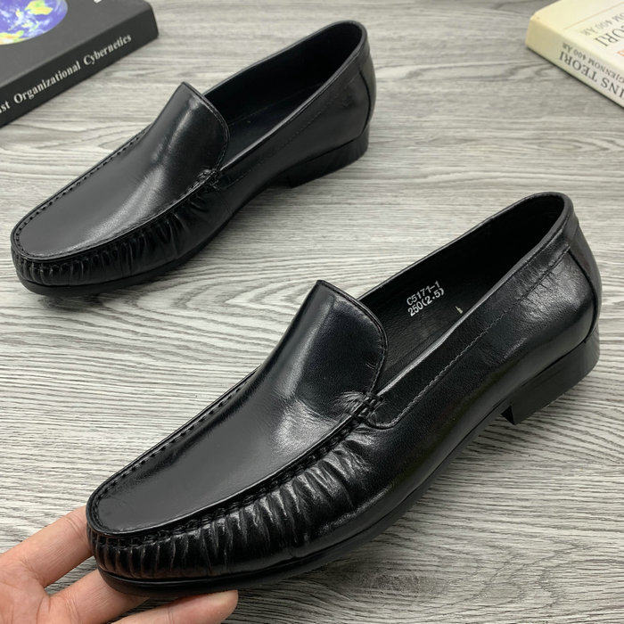 Summer Withdrawal Cabinet Foreign Trade Genuine Leather Men Shoes Business Positive Clothing Leather Shoes Casual Shoes Head Layer Waxed Bull Leather Light Mouth Men's Single Shoes
