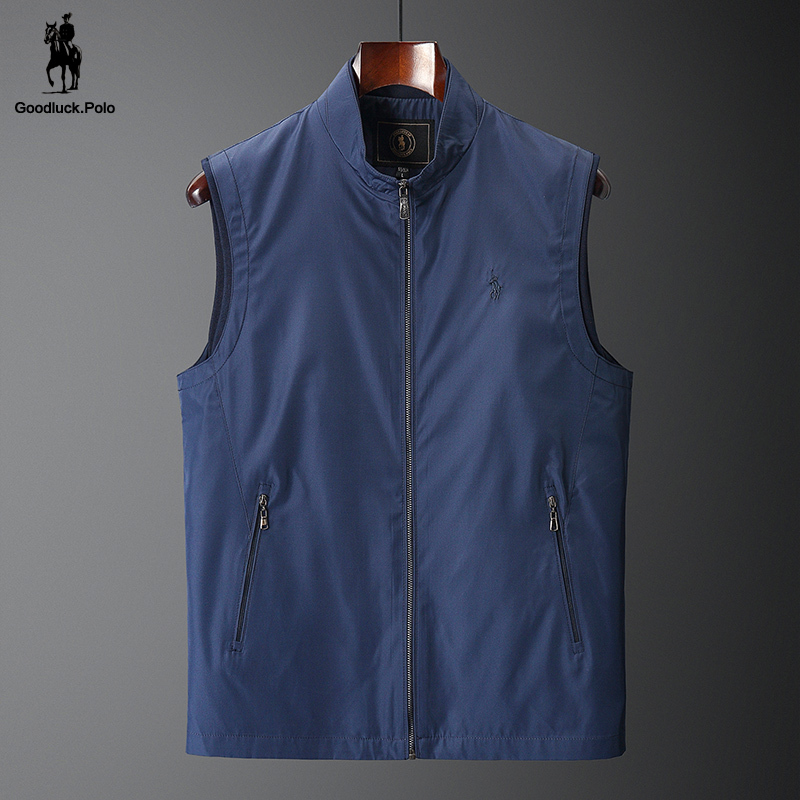 Paul Classic Men's Thin Stand Collar Vest 2026 Spring New Thick Sleeveless Waistcoat Casual Vest for Men