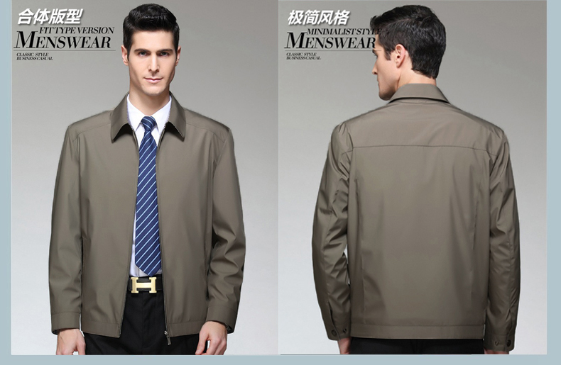 Paul mùa xuân và mùa thu áo khoác nam màu sắc kinh doanh áo khoác ve áo trung niên giản dị áo khoác mỏng Chaos cha gói áo jacket nam