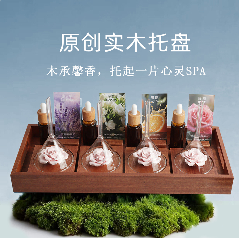 Original Groove Design Tray for Displaying Essential Oils, Aesthetic Fragrance Ritual, Healing Products, Sensory Spa