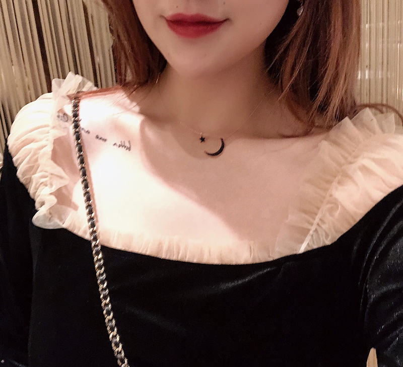 Xitonger custom female Korean version simple moon pendant clavicle chain net red sweater chain short accessories 315