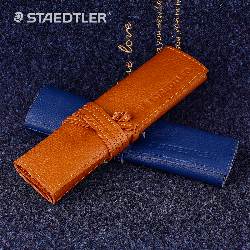德国施德楼真皮笔帘STAEDTLER进口牛皮高级笔袋设计师笔具收纳包