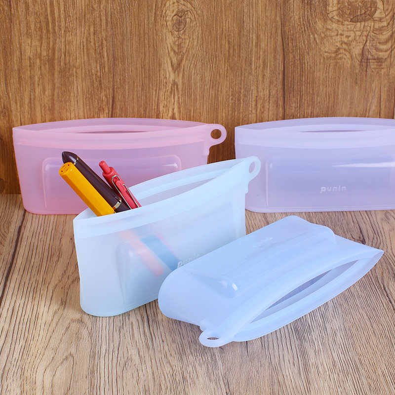 Japanese solar silicone pen bag SUN - STAR fresh soft - waterproof stereo stationery bag hazy and transparent