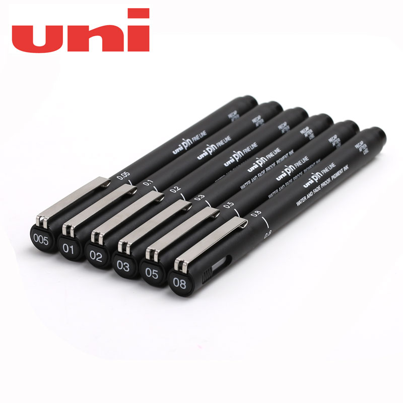 日本三菱绘图笔UNI设计人员专用针管中性笔PIN-200针尖水笔勾线笔