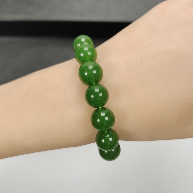 Imitation Hetian Jade Bracelet, Emulsified Glass, Anti-Fall and Durable, Spinach Green Bracelet, Versatile Bracelet, High Simulation Degree