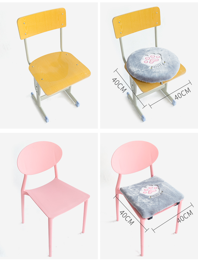 Plush bộ nhớ bọt pad mông nữ sinh lớp học trẻ em hình chữ nhật đệm pad phân đệm rắm trong mẫu giáo mùa đông - Ghế đệm / đệm Sofa đệm lót ghế ngồi văn phòng