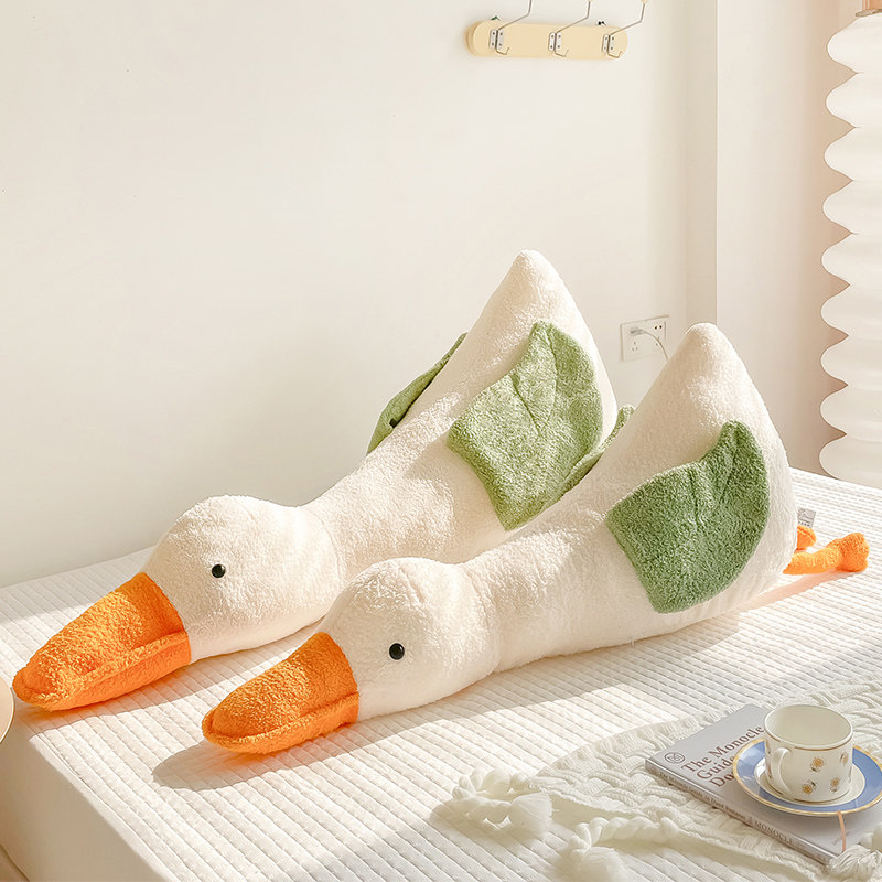 Net Red Cute Large White Goose Bedroom Bed With Pillow Girly Girl Side Sleeping Clips Leg God Instrumental Pillow Lean Back Cushion