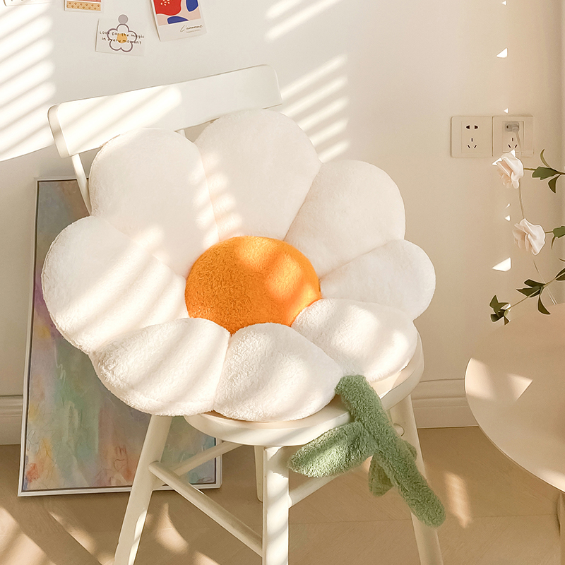 ins flower cushion office for a long time to protect the backrest integrated?Chair cushion sub chair ultra soft butt cushion winter