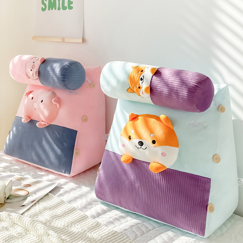 Cartoon Headroom Cushions Leaning on pillow beds Nursing waist ultra soft girls Sleeping Triangle Large Backrest Cushion Sofa with pillow pillows