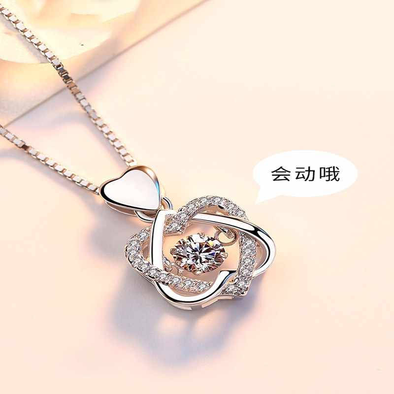 Six-pointed star heart-shaped necklace female sterling silver new niche ins original design collarbone chain new gift for girlfriend